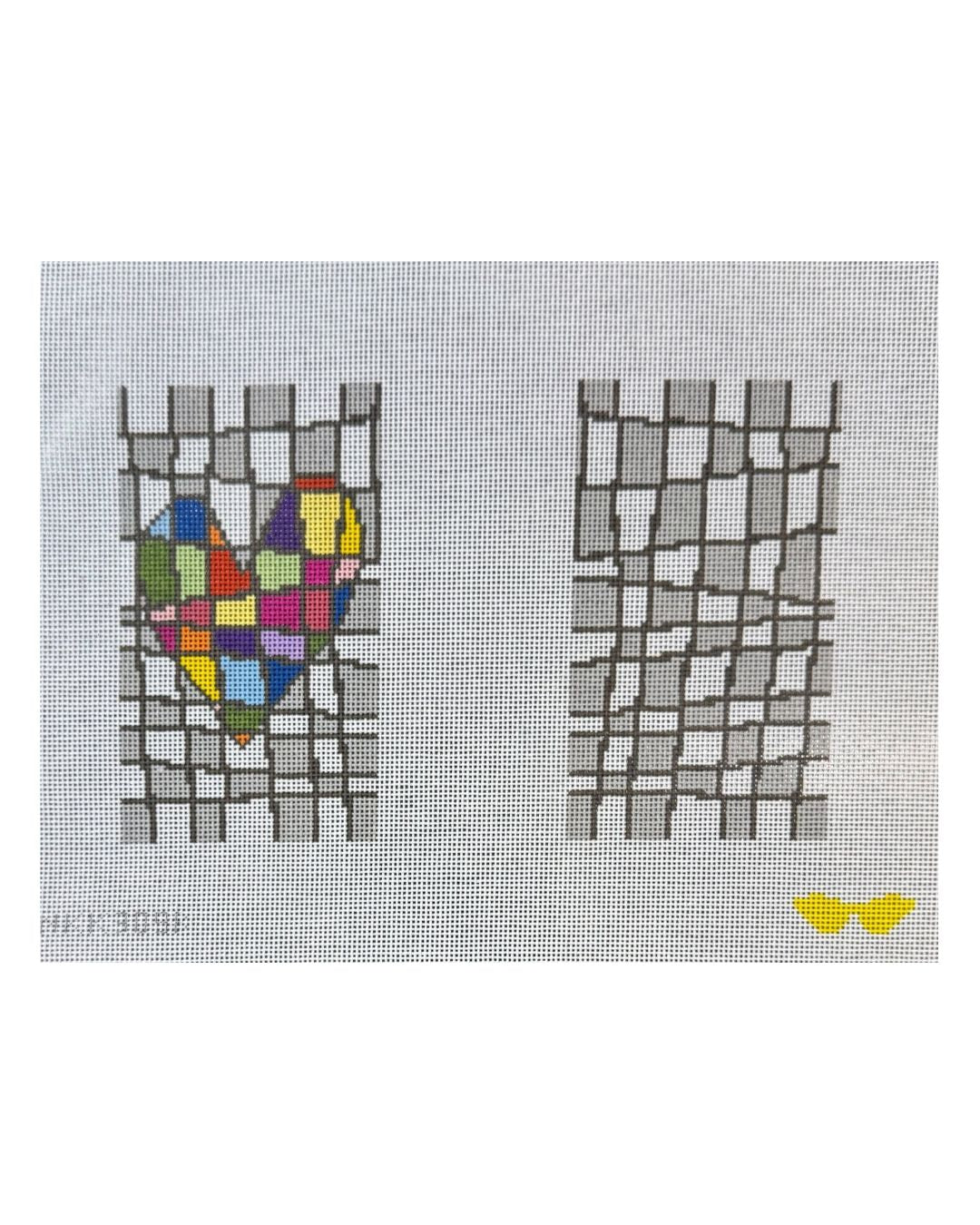 Hearts and Squares Eyeglass Case