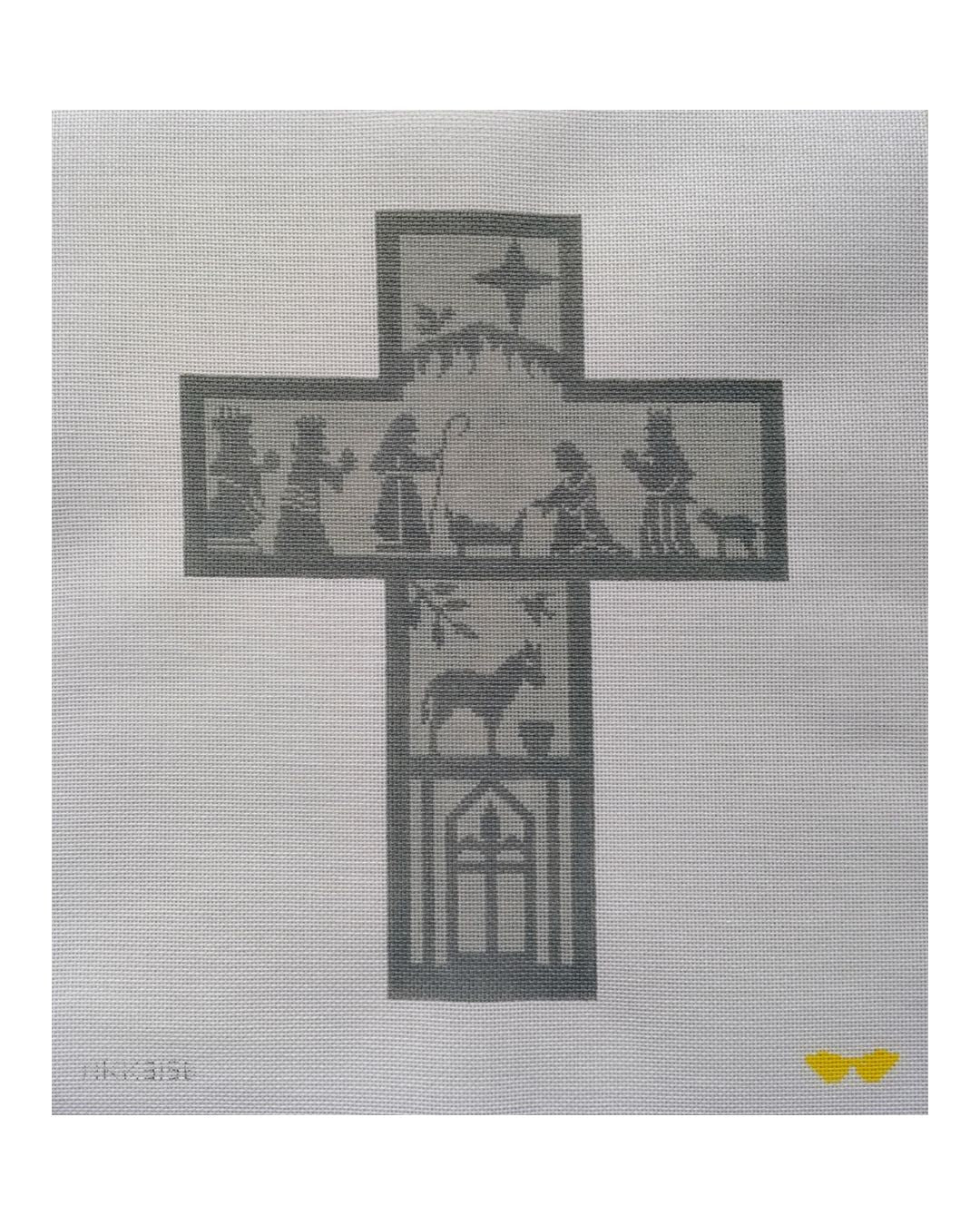 Nativity Cross Grey Scale